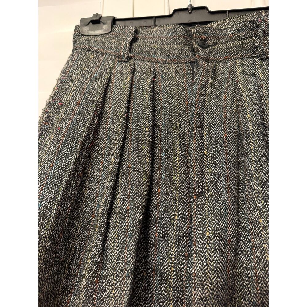 Vintage Tweed Trousers Viewpoint by Brooks High Rise Pleated  Gray Size 9/10